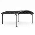 Polycarbonat Doppel-Carport mit Aluminiumrahmen, Schwarz, 6 x 5,5 m