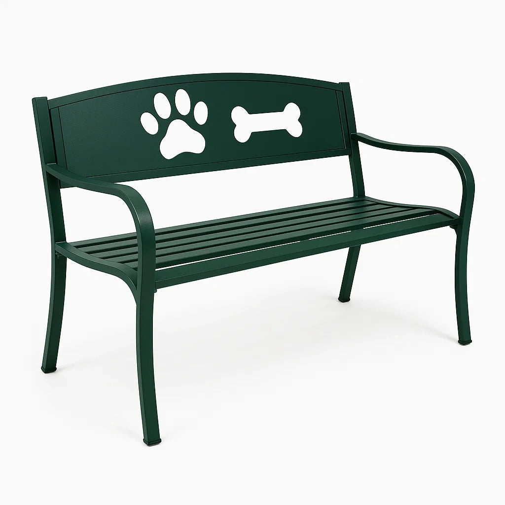 Metall Gartenbank Dunkelgrün 120 cm