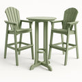 Grünes Outdoor-Bartischset aus Polyethylen, inkl. zwei Stühle