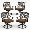 4er Set Gartenstuhl Aluminium Schwarz mit Polyester Kissen