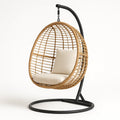 Hängesessel aus Rattan mit Stahlrahmen in Beige