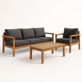 Gartenmöbel Set Teakholz Sofa Lounge Dunkelgrau