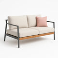 2-Sitzer Sofa Metallrahmen Holzgestell Beige