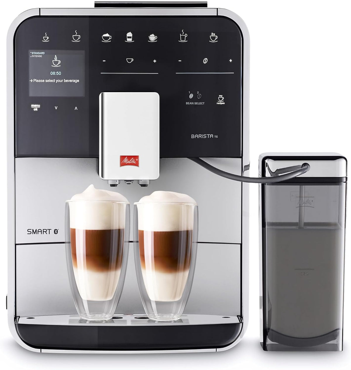 Melitta Espressomachine Caffeo Barista TS Smart F850-101 Volautomatische, met Connect App, Zilver, met melkreservoir, Smartphone-bediening