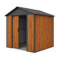 Stahl-Gartenschuppen mit Holzoptik 213 cm x 130 cm x 173 cm