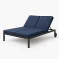 Gartenliege Doppelt Metall Blau