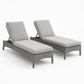 Verstellbare Sonnenliegen Set Polyrattan Grau 2er Set