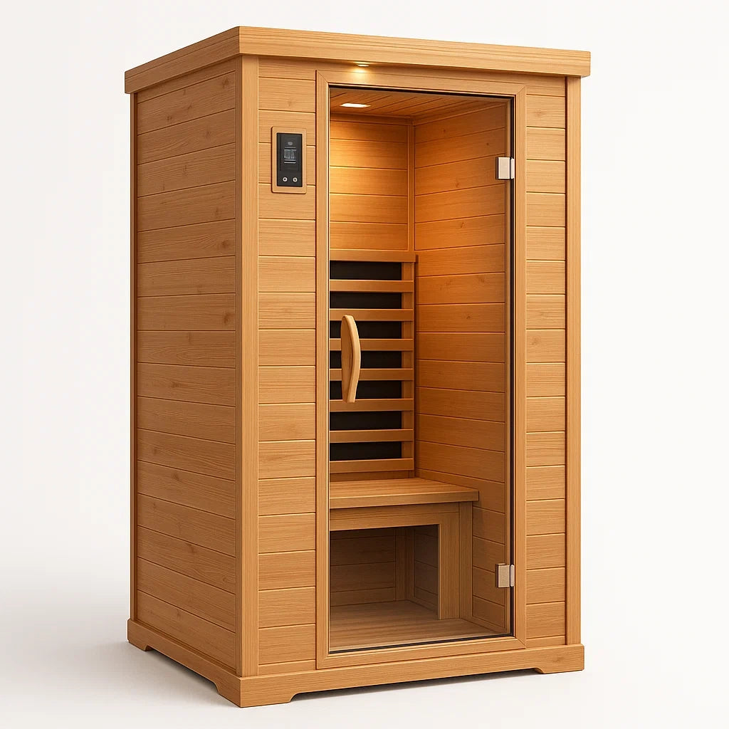 Holz-Infrarotkabine mit Glastür für eine Person