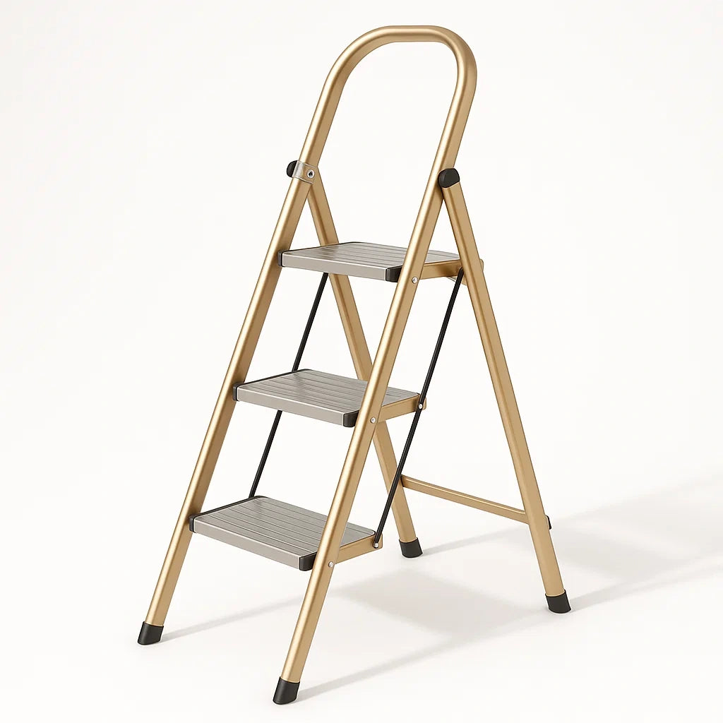 Aluminium-Trittleiter 3 Stufen Gold
