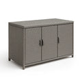 Rattan Sideboard Kunststoff Grau 3-Türig 110x60x90cm