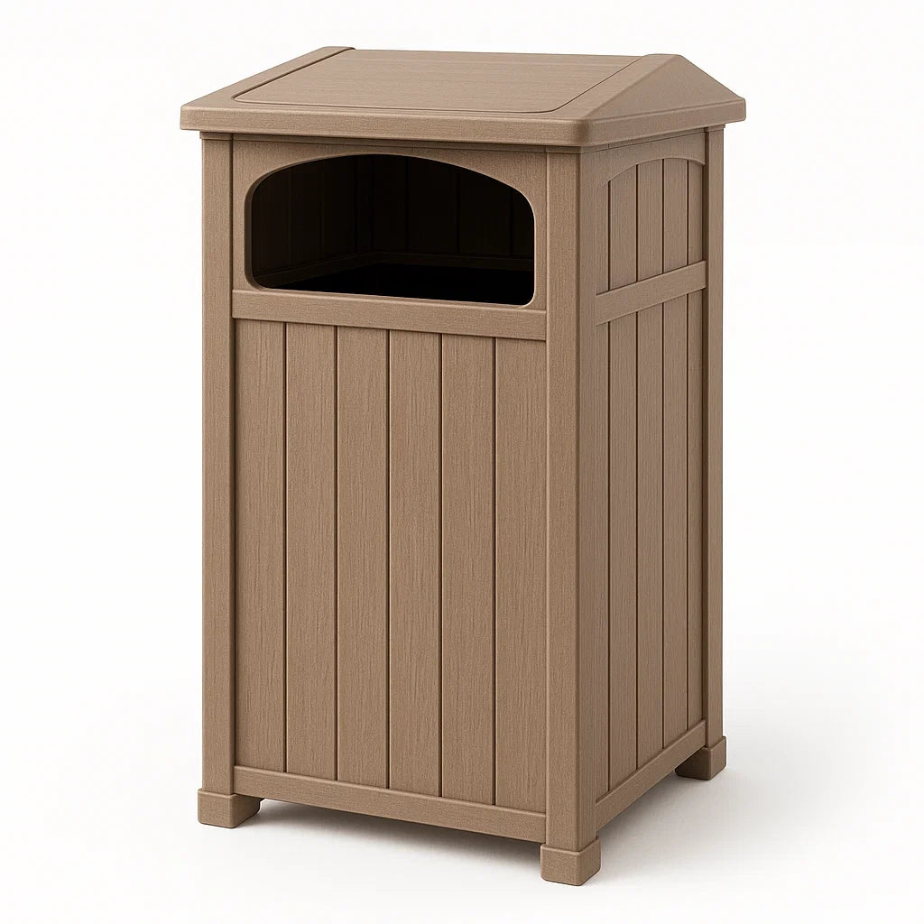 Abfalleimer aus Kunststoff Braun 60L