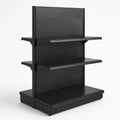 Metallregal mit Lochwand und drei Böden - Schwarz