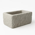 Rechteckiger Pflanzkübel aus Faserbeton 60x30x25 cm Grau