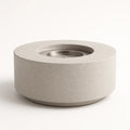 Runde Ethanol-Feuerstelle aus Beton und Edelstahl, Ø60 cm