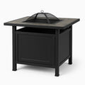 Feuerstelle quadratisch Schwarz Stahl 81 cm