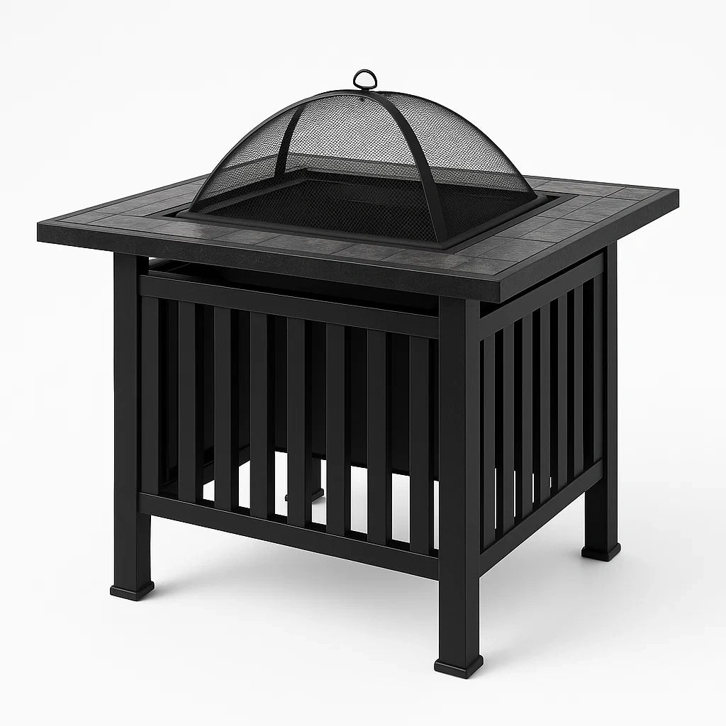 Feuerstelle Stahl Schwarz 81 cm