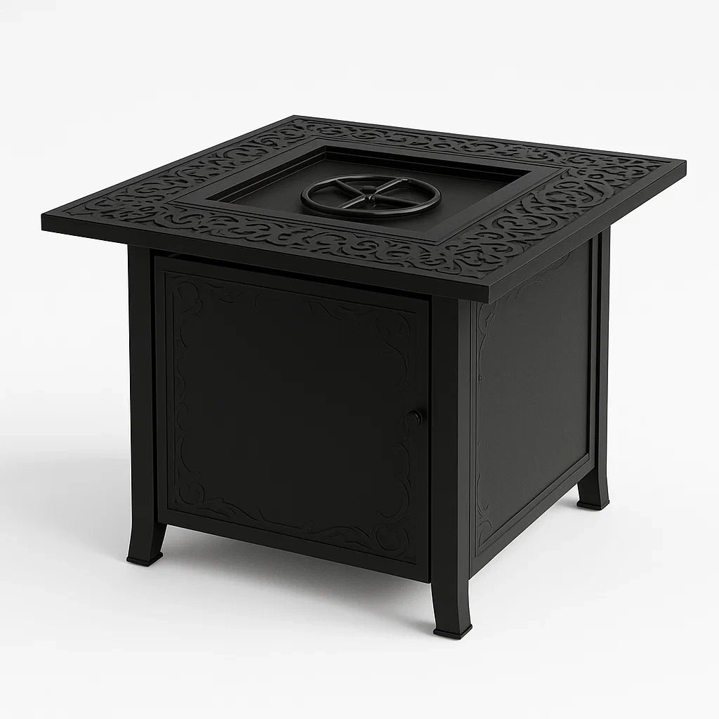 Stahltisch Feuerstelle Schwarz 80x80x60 cm