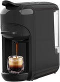 Espressomachine Famyngl Koffiemachine Koffiezetapparaat Volautomatische Italiaans, 19 Bar 600ML Roestvrijstaal Koffie en Melkdranken 5-10 kopjes Zwart