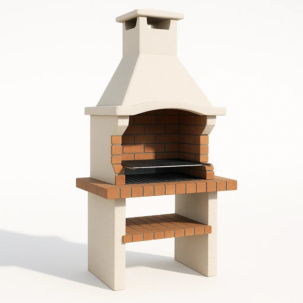 Gartengrill aus Ziegeln und Beton 185 cm