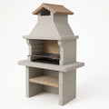Beton Grillkamin mit Ziegeln Grau/Beige 150x110x65 cm
