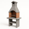 Grillkamin aus Beton und Ziegel mit Edelstahlrost
