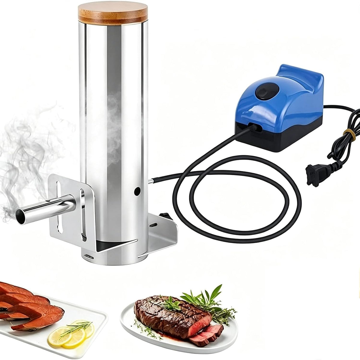 LTzygmion Smokers 1,7l Rookgenerator, Geschikt, Voor Buiten, Draagbare Elektrische Barbecue-rookoven, Met Luchtpomp, Voor Warm En Koud Roken