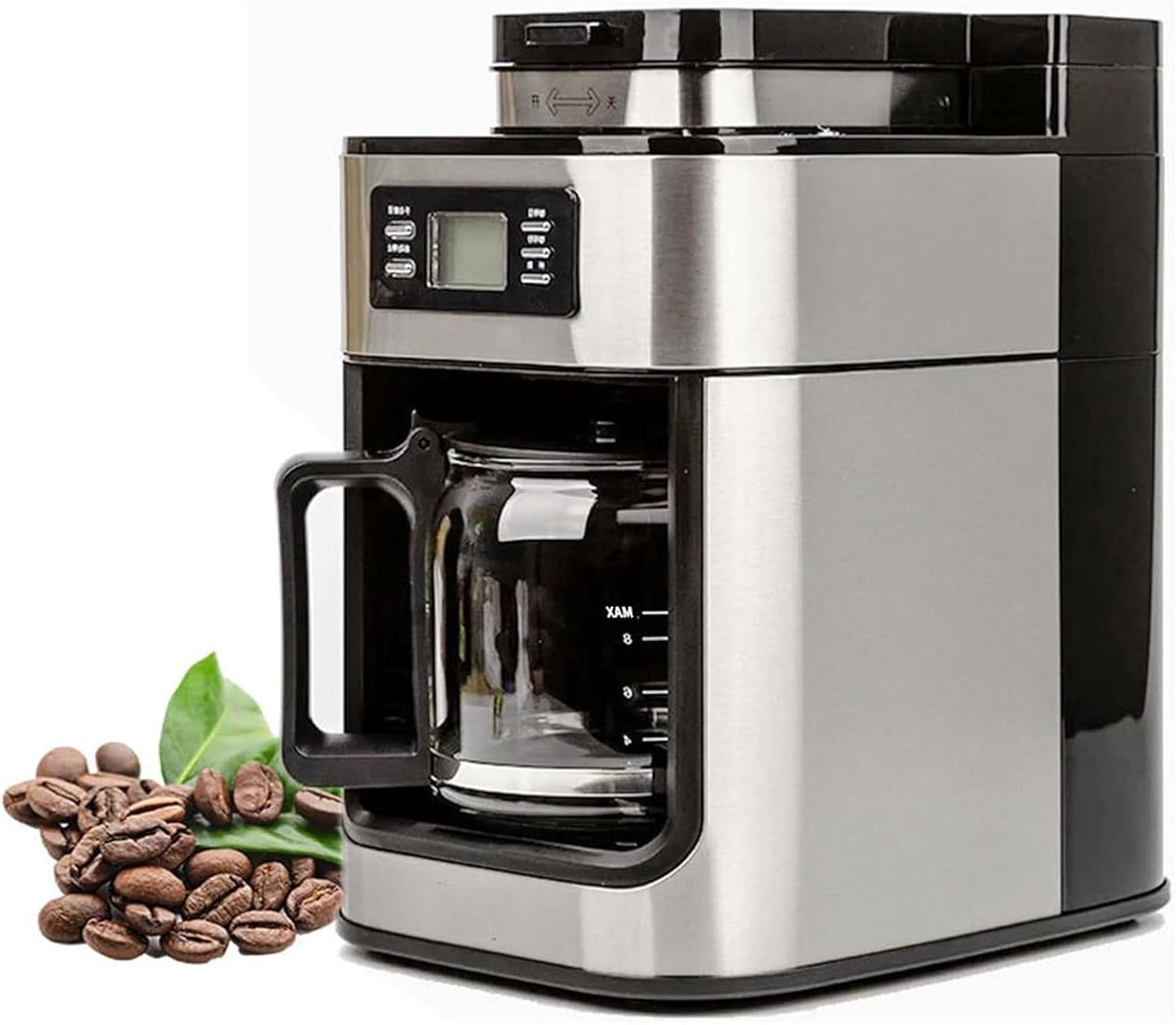Espressomachine Druppelkoffiezetapparaat, met molen, volautomatische espressomachine, display, warmhoudfunctie