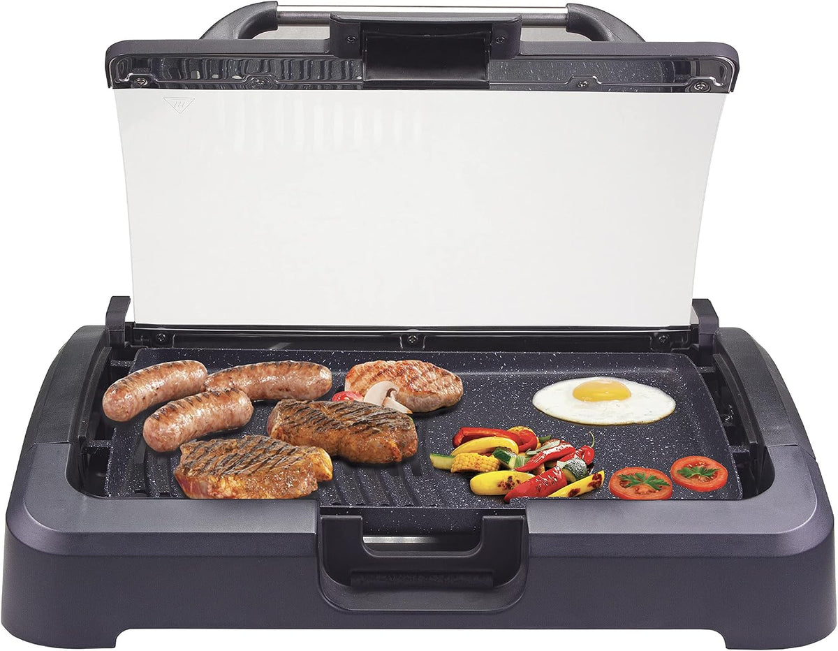 Grill Beper 90.871 Elektrische barbecue, zwart, met deksel, roestvrij staal