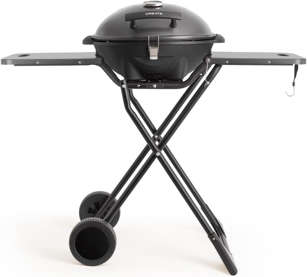Create Grill /BBQ Surface 2-in-1 elektrische barbecue compact, 2000 W, temperatuurregeling 5 niveaus, rechtop, grill en grillplaat, anti-aanbaklaag
