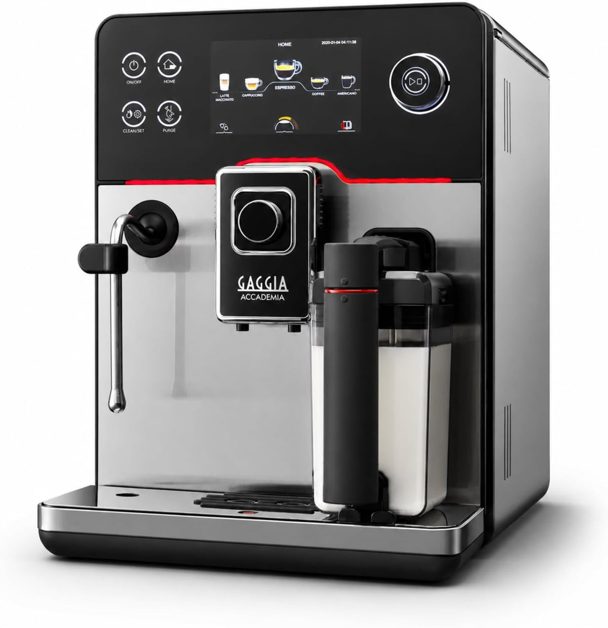 Espressomachine Gaggia Accademia One Touch Volautomatische koffiezetapparaat, met 19 one-touch-recepten (roestvrij staal)
