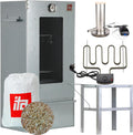 ITA Smokers Elektrische Rookoven 7000, Smoker Set, met Verwarming, Tafel, Rookgenerator, Rookkast, met Raam & Thermometer, Gelegeerd Staal