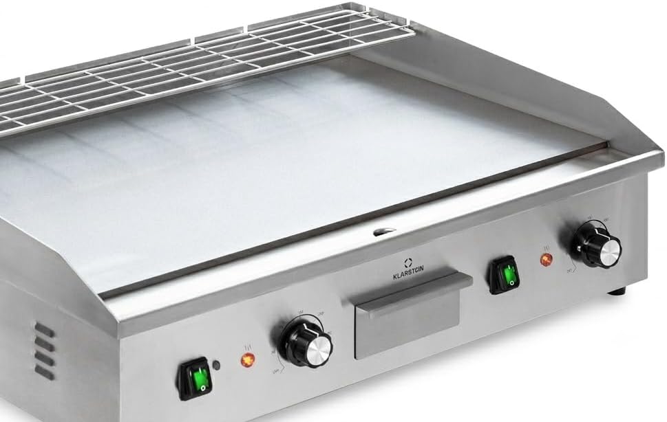Klarstein Grill Elektrogrill, Grill Elektrisch 200 W, Tischgrill mit LED, Anzeige, Elektrogrill für Balkon & Indoor, Edelstahl Elektro Grill