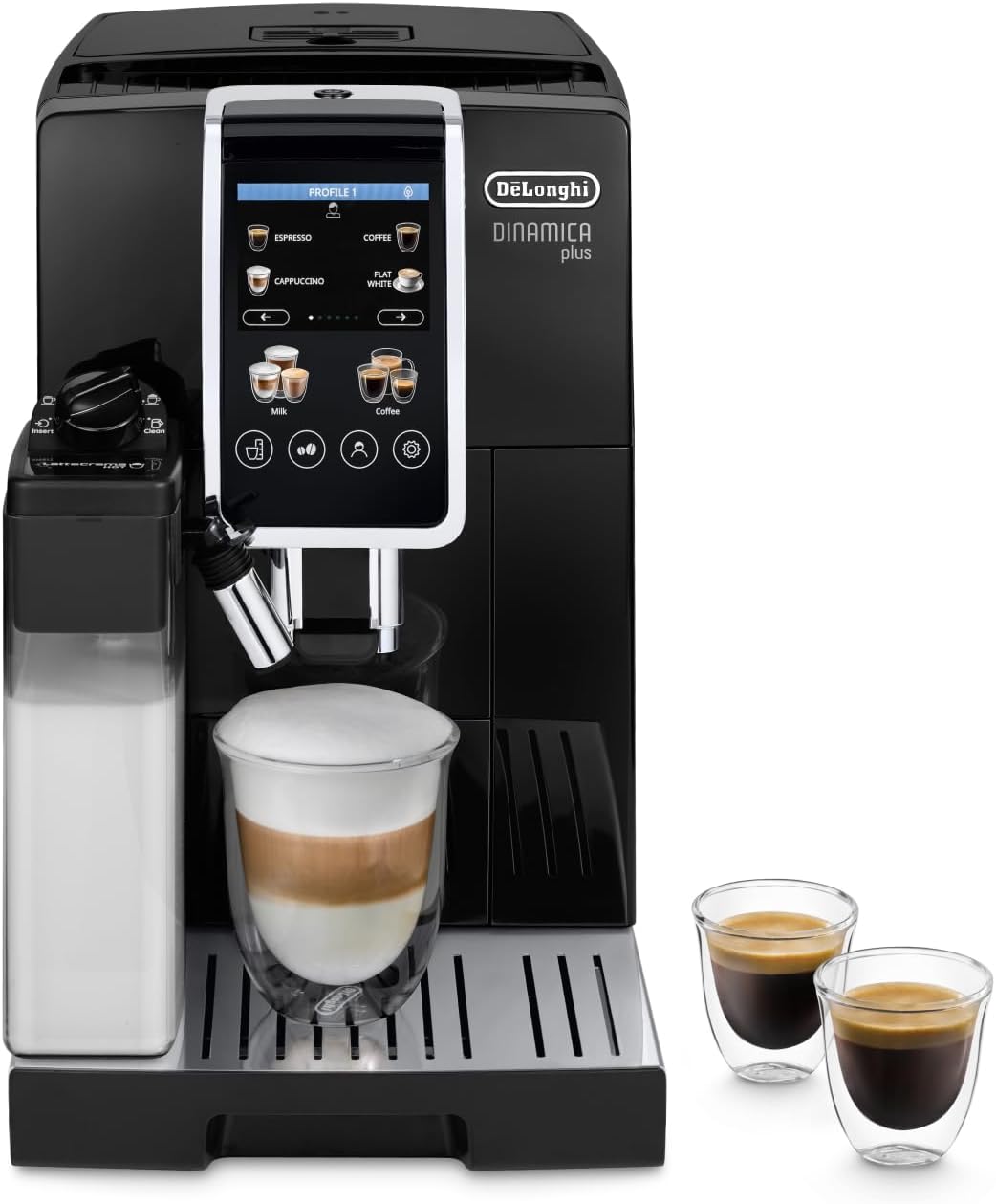 De'Longhi Espressomachine Dinamica Plus ECAM382.70.B Automatisch koffiezetapparaat, TFT-display 8,9 cm (3,5 inch), 1450 W, met 18 recepten, kop
