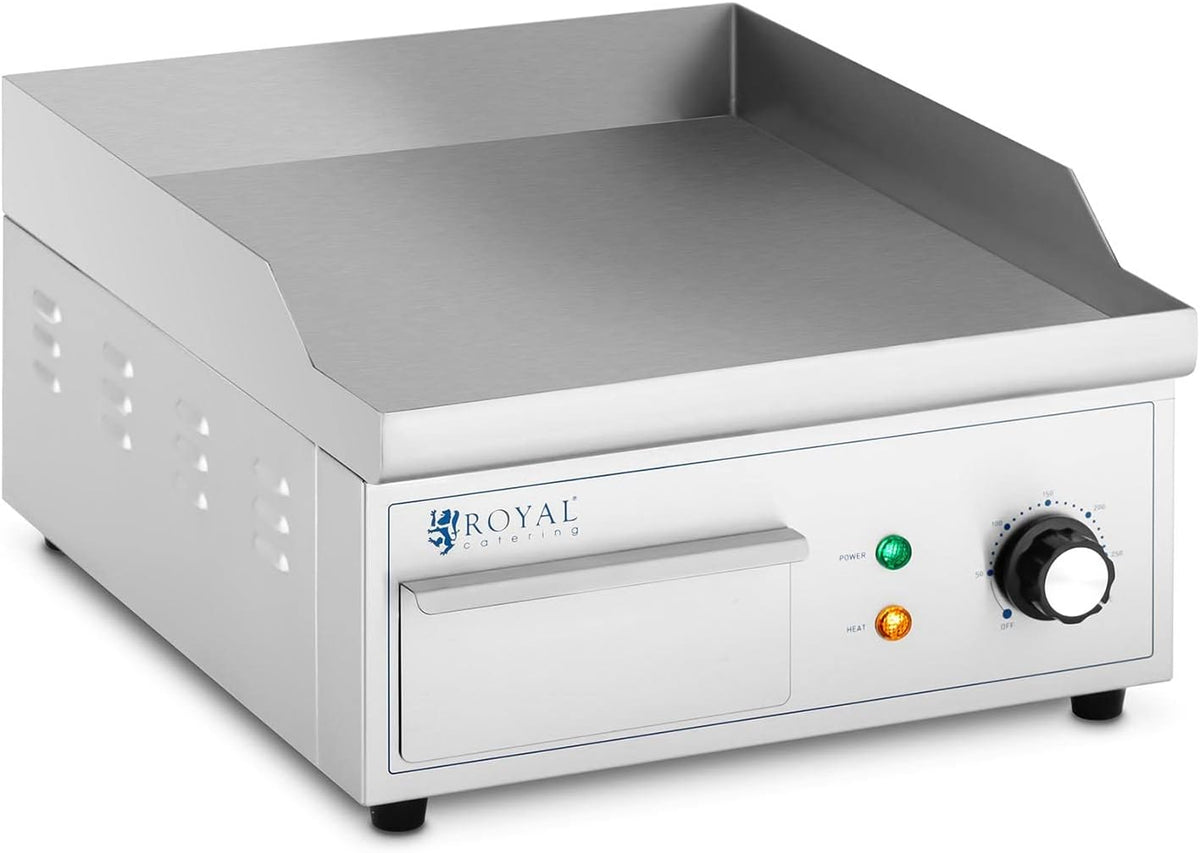 Royal Catering Grill RCPG45, 350 x 380 mm, 2.000 W, S Elektrische grillplaat, glad, braadplaat, elektrisch
