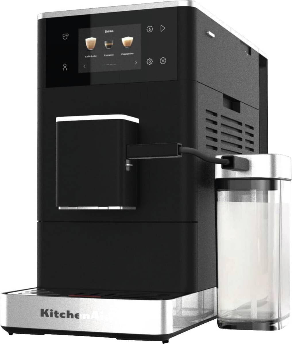 KitchenAid Espressomachine KF4 Volautomatische, zoethout zwart (5KES8454), meer dan 20 recepten (warme en ijskoffie), met molen, touchscreen