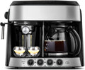 Cunto Volautomatische koffiemachines Koffiezetapparaat Semi-automatische koffiemachine Home, voor tweeërlei gebruik rood (Kleur: Zilver)