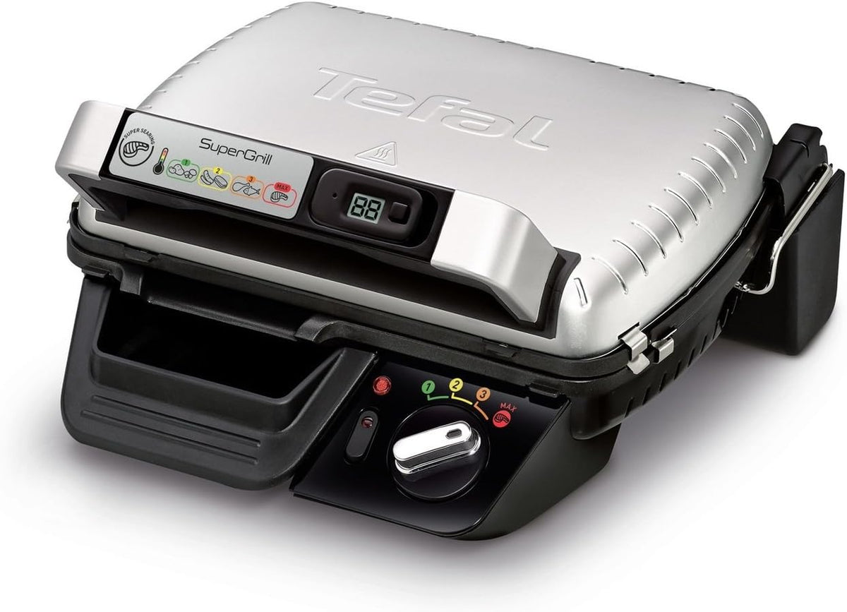Tefal Grill SuperGrill 2000 Watt elektrische aluminium 320 x 240 mm