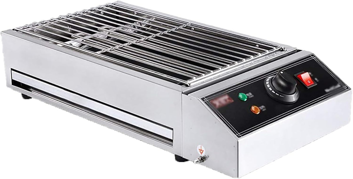 Yzrdcxm Grill Elektrische tafelgrill, draagbare BBQ-barbecuegrill, kampeergereedschapsgrill, met, met water gevulde lekbak en temperatuurregeling