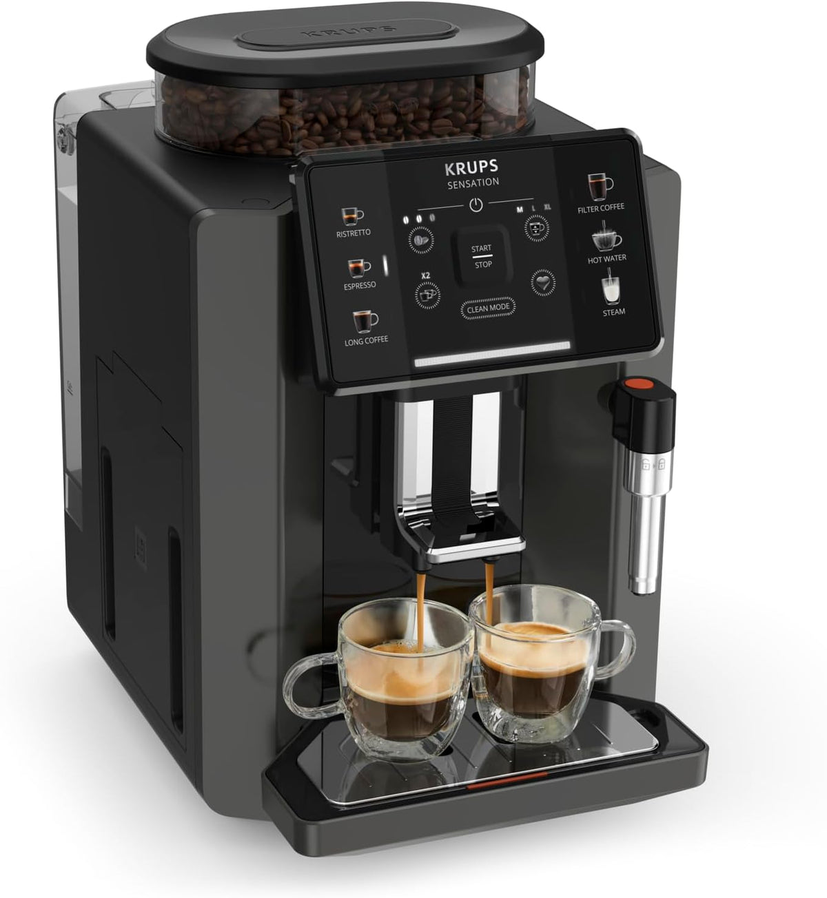 Espressomachine Krups Sensation volautomatische coal/zwart EA9108