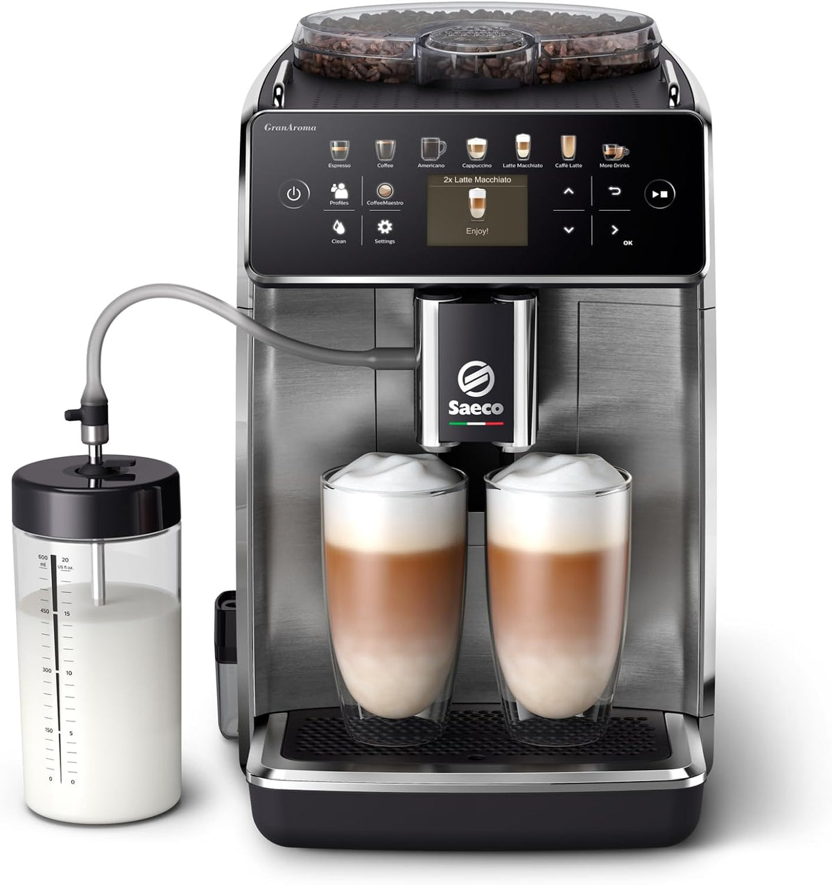 Espressomachine Philips Saeco GranAroma Volautomatische - 16 Koffievariaties, 6 Gebruikersprofielen, met Keramisch Maalwerk (SM6585/00), Molen