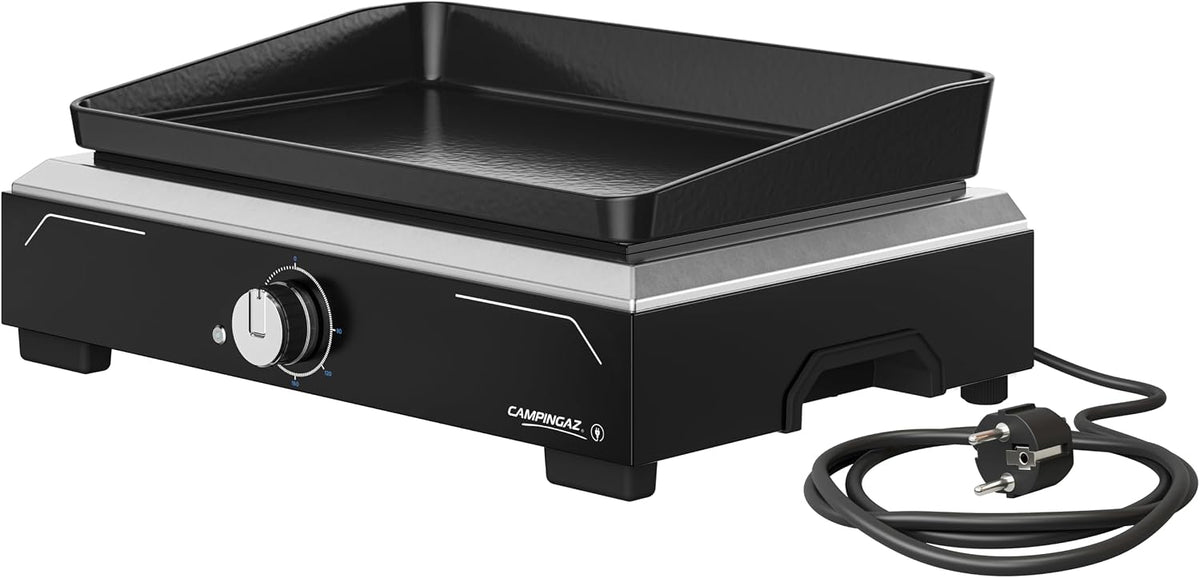 Campingaz Grill Plancha Electric 1 XD Elektrische, vermogen 2500 W, 52 x 39 x 19 cm, voor binnen en buiten, Plancha Teppanyaki-grillplaat, gietijzer