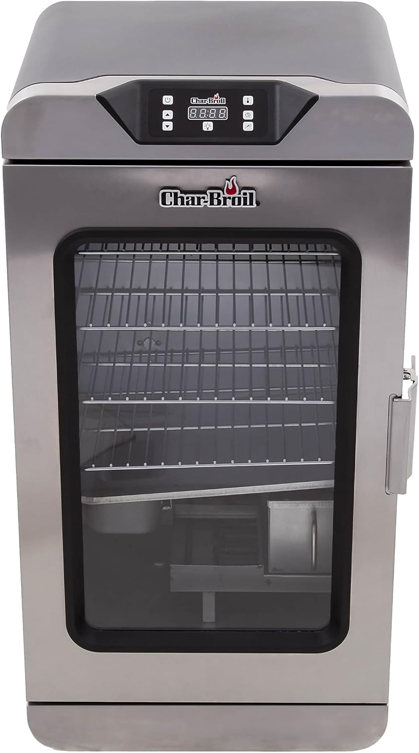 Charbroil Smokers Char, 37 °C tot 135 °C, 4 rekken, zilver, Broil Digitale roker, met dubbelwandige isolatie, temperatuurregeling, vleesthermometer